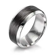 Carbon Fiber Inlay Band with Pd950 Rails and Lining - 9mm