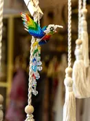 Arcoíris Flight Artisan Beaded Hummingbird Charm | Mérida