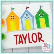 3 Beach Shacks Satin Applique