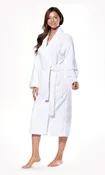 100% Turkish Cotton White Shawl Terry Bathrobe