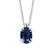 10KT .02CT (1)DIA/7X5 OV CREATED SAPH PEND