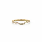0.17CTW Lab-Grown Diamond Wave Band - 14K Yellow Gold