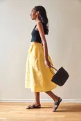 Avion Lena Skirt, Yellow Silk Gingham — AVION Clothier
