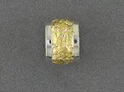 Bead Solid Silver with Gold Nuggets