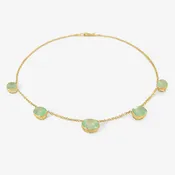 JUDY GEIB 18K & LIGHT BRIGHT COLOMBIAN EMERALD STATION NECKLACE, 24.4CT