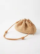 Canary Straw Drawstring Bag