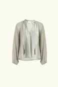 Amal Silk Habotai Long Sleeve Top