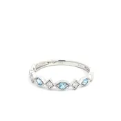 10K White Gold Blue Topaz and Diamond Band (200-00717)