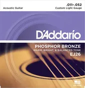 D'Addario EJ26 .011-.052 Phosphor Bronze Custom Light Acoustic Guitar Strings