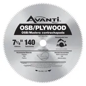 Avanti 7-1/4" x 140-Tooth OSB/Plywood Circular Saw Blade A07140A