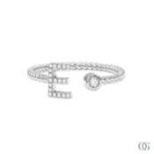 Alphabet Twisted Lab Grown Diamond Ring-E