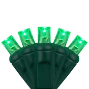100 LED 5MM 6″ Spacing – Green Wire, Green