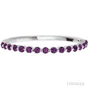 10K White Gold band with 15 Round Purple Diamond having TCW-.22