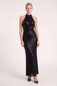 Allover Embellish Dress - Black