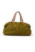 Cowhide Weekender Bag - Moss Green