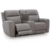 5Z-Comfort Power Reclining Loveseat with Console — 5-Zone Massage