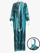 1 Piece Prayer Outfit – Intricate Floral Teal | ps704