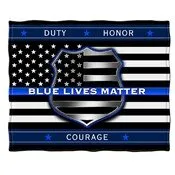 Police Department Blue Lives Matter Duty Honor Courage Plush Throw Blanket — American Heroes