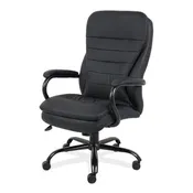 Black Leather Plush Heavy Duty Big Mans Chair – 400 lb capacity