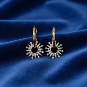 14K Two-Tone Gold Starburst Dangle Earrings – 0.50ctw