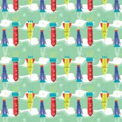 91180303r Camelot Out is the World - Aim for the Moon  - Glow cotton fabric