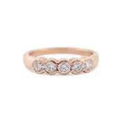 14K Rose Gold 0.88 Ct Diamond Five Stone Band