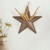 12" Satin Brown Metal Barn Star with Pocket
