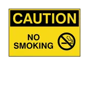Caution - No Smoking (w/symbol) Label
