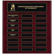 12" x 15" 24-Plate Mahogany Perpetual Plaque w/Magnetic Plates