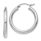 10K White Gold Hoop Earrings