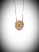 14KT YG Natural Diamond Pendant