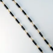 14k & Onyx Cylinder Necklace
