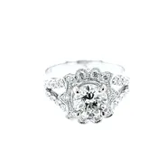 1.03 carat Round Diamond set in 14k white gold 1.36 cttw. - 004-00193 — BBS Jewelers