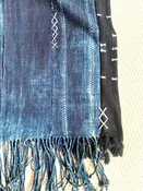 Dark Navy Indigo Throw with Border