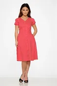 1950s Reproduction Red and White Polka Dot Swing Dress
