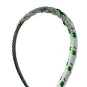 1/2" Wire-to-Rope Halyard with 7/32" Stainless Steel Wire - 130 ft - Green Tracer