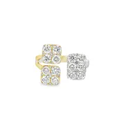 14K Two-Tone Gold Diamond Open Ring
