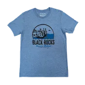 "Black Rocks" Blue Triblend T-Shirt