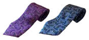 Paisley Print silk Italian Neckties in Blue &amp; Purple