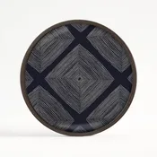 Ink Linear Squares glass valet tray – round