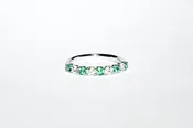 Alternating Emerald and Diamond Ring