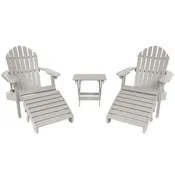 2 Hamilton Adirondack Chairs, 2 Ottomans & Side Table