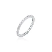 Rhodium 925 Silver Moissanite 2MM Eternity Ring