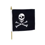 4 in x 6 in Jolly Roger Stick Flag