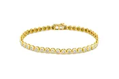 14K Gold Illusion Bezel Natural Diamond Tennis Bracelet – 0.58 CT
