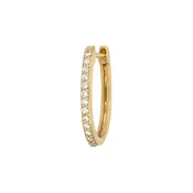 14K Gold Classic Small Oval Pave Diamond Hoop