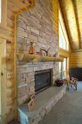 12" Pine 1/2 Log Mantel 10 Without Cradles - Prefinished Clear Lacquer