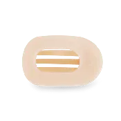 Almond Beige Small Flat Round Clip