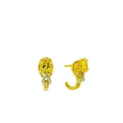 Diamond Accent Oval Earrings - Yellow & White Gold