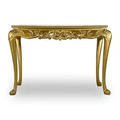 Antique Finish Console with Marble Top Gold Leaf